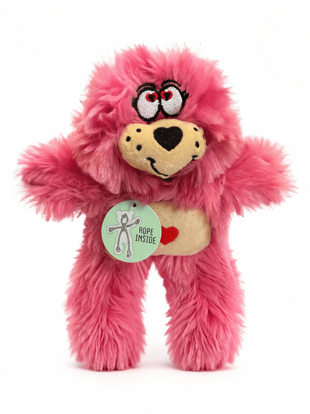 peluche chien ours rose 15 cm squeaker