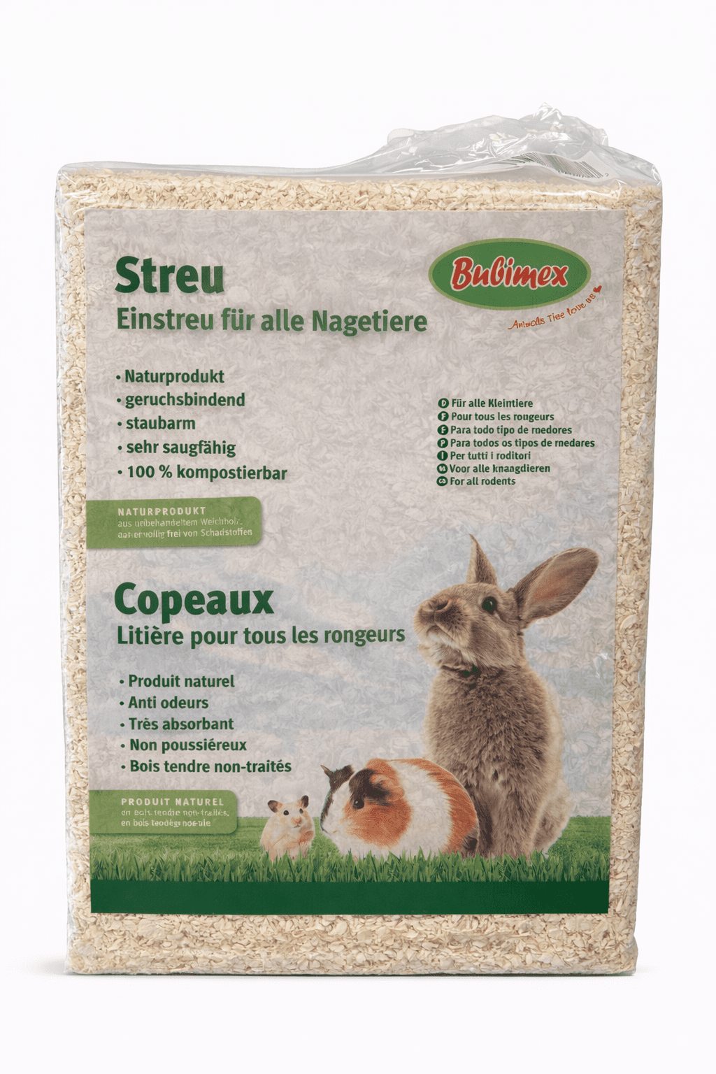 litière rongeur 56L absorbante naturelle cage lapin