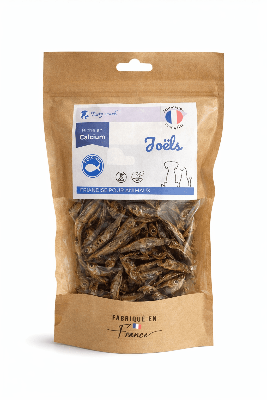 Joëls poissons séchées chien