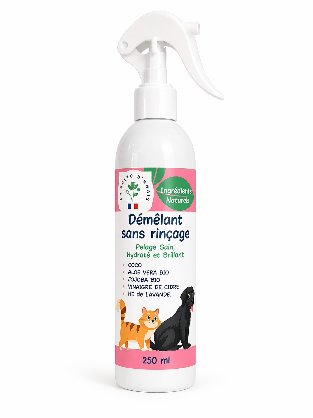 Démêlant chien naturel